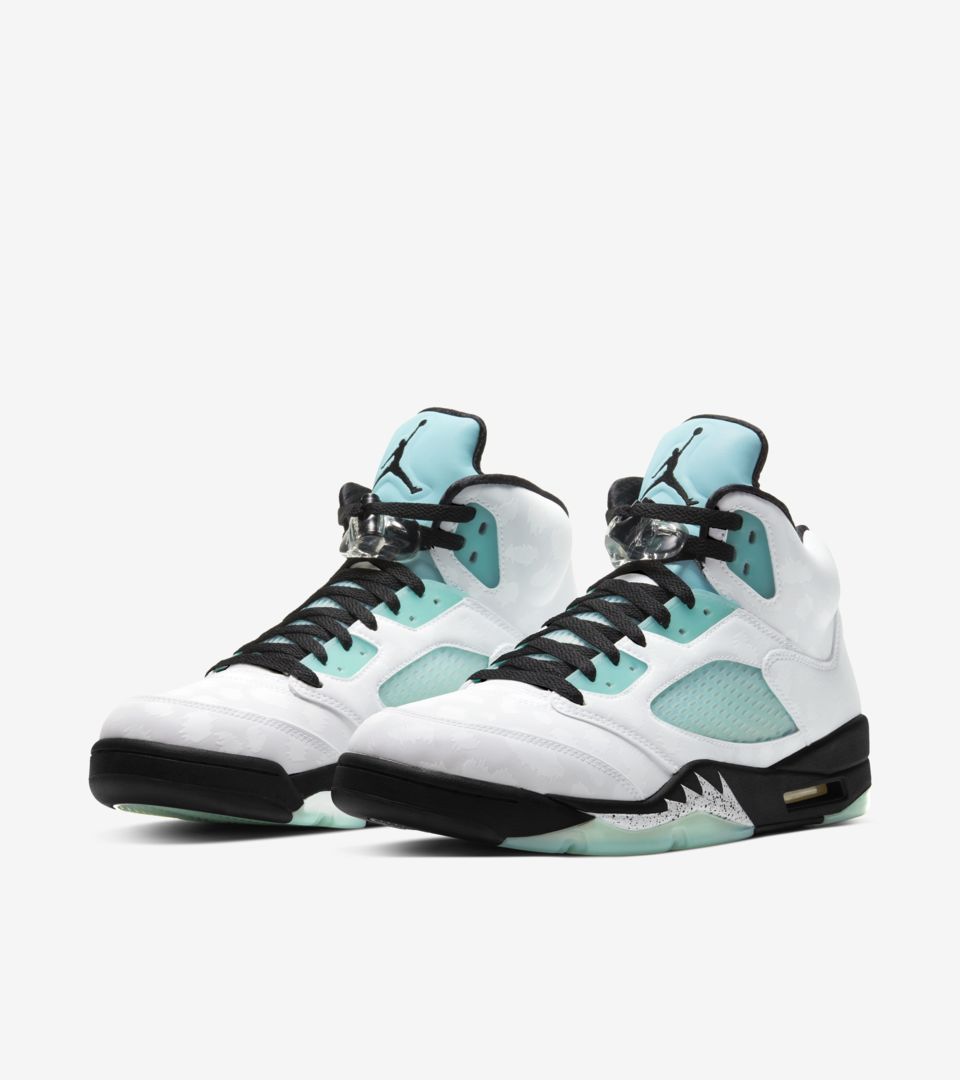 隠し効果が 光る Nike Air Jordan 5 Island Green ディティール Represent